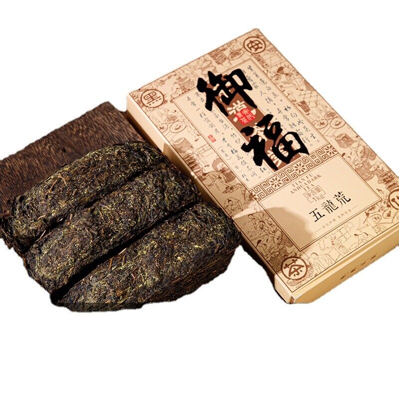 1kg Anhua Black Tea Golden Flower Hand-Constructed Porcelain Brick Tea Tientsin