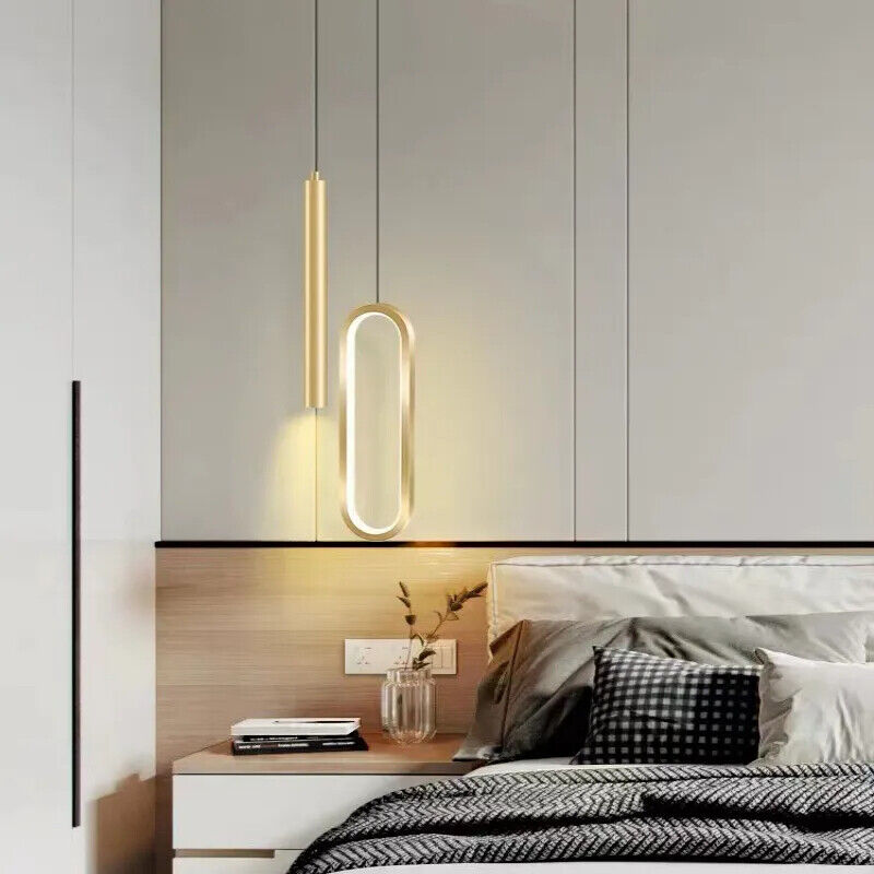 Pendant Light Aluminum Minimalist LED Chandelier Bedroom Bedside Lamp Home Decor