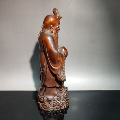 god of longevity buddha statue wooden decorative sculpture Figurines Room decor