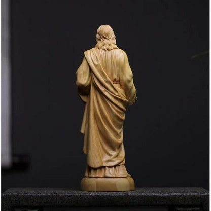 Home Decoration Religious Solid Wood Carving Wood Carving Jesus Statue