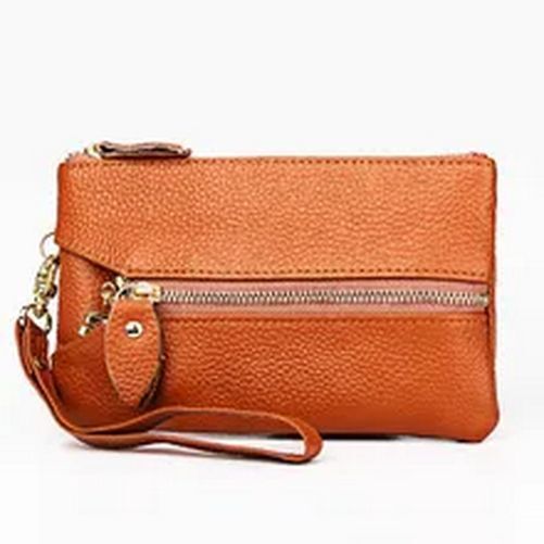 Casual Clutch Bag Genuine Cow Leather Zero Wallet Ladies Coin Purse Pocket Soft