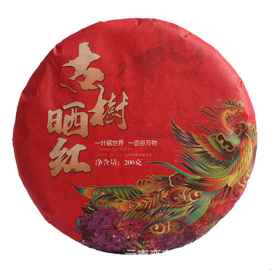 200g cake tea Yunnan Dian Hong tea Fengqing black tea Ancient tree sun red