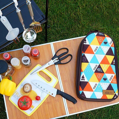 Camping Barbecue Cookware Kitchen Set Bag Storage Bag 7-piece Picnic Bag