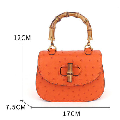 Handcrafted Ostrich Skin Leather Luxury Women's Small Handbag Party/Cocktail Bag