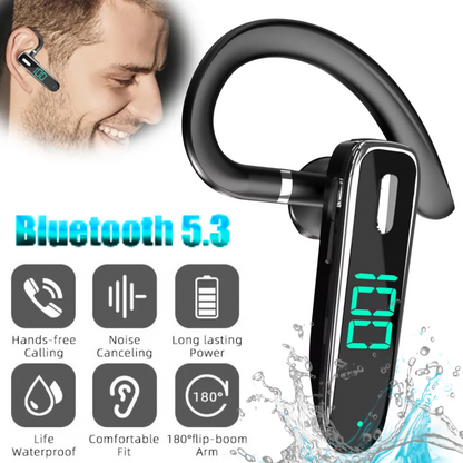 Trucker Wireless Headset Bluetooth 5.3 Earpiece Dual Mic Earbud Noise Cancelling