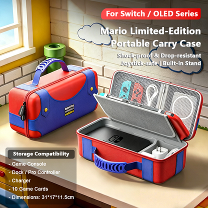 Mario Limited‑Edition Hard‑Shell Carrying Case for Nintendo Switch 2/Switch/OLED