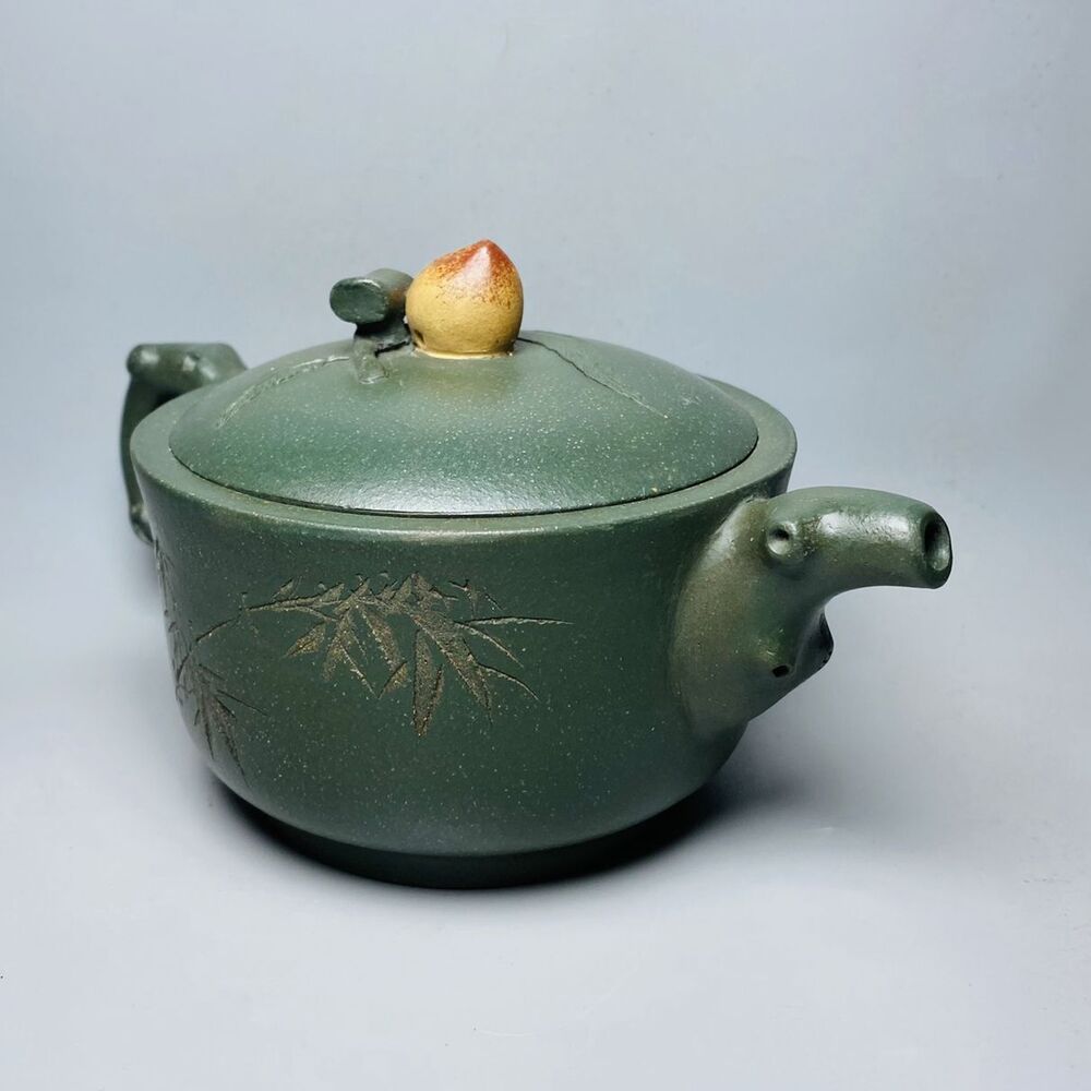 Vintage Chinese Yixing Purple Clay Teapot Zisha Ceremony Fashion Bamboo Teaware
