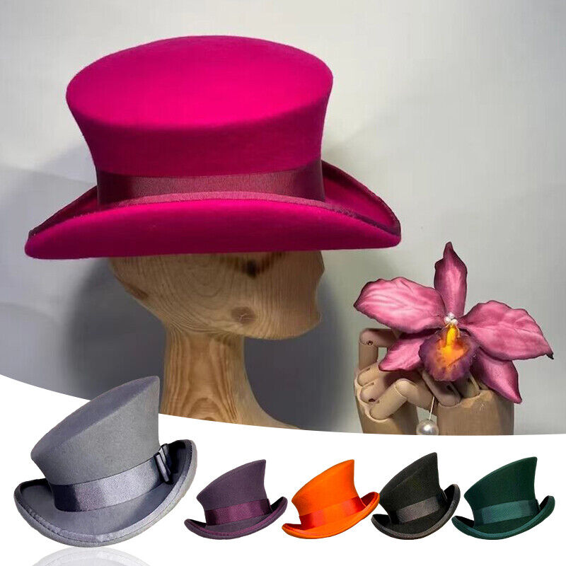 Cashmere Hat Asymmetric Top Hat Unisex Steam Punk Wool Party Costume Magic Cap