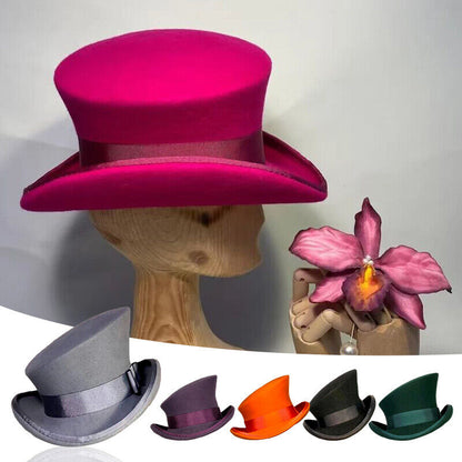 Cashmere Hat Asymmetric Top Hat Unisex Steam Punk Wool Party Costume Magic Cap