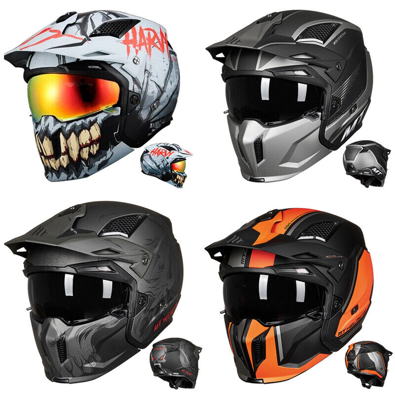 Motorcycle Modular Open Face Full Face Helmet Retro Street Bikes Full Helmet DOT