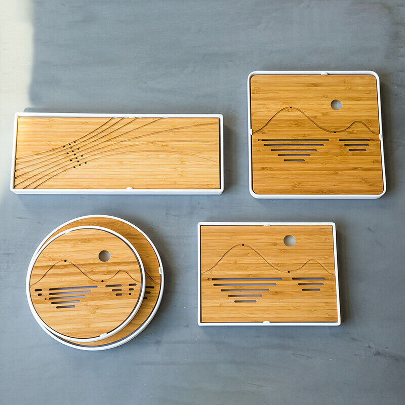 Kung Fu Natural Wood Bamboo Tray Traditional Chinese Bamboo Tea Room Board Table