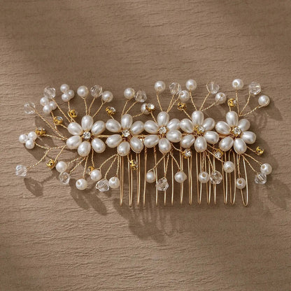 Women Hair Combs Korean Fashion Pearl Handmade Hairpins Clip DIY Styling Jewelry