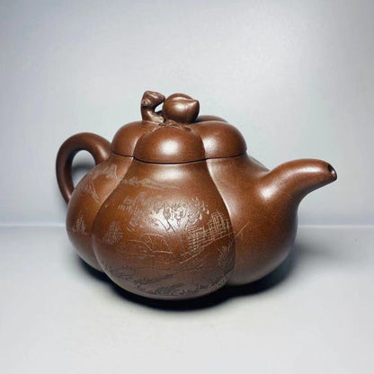 Vintage Chinese Yixing Purple Clay Teapot Zisha Ceremony Ceramic Peach Teaware