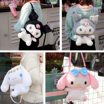Cinnamoroll Plush Shoulder Bag Girls Cute Kuromi Backpack Handbag Birthday Gift