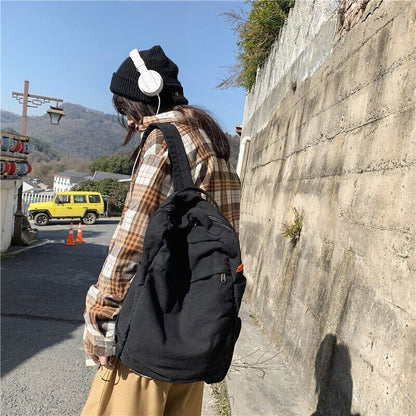 Women Backpack Canvas Rucksack Daypack School Bag for Unisex Book Bag