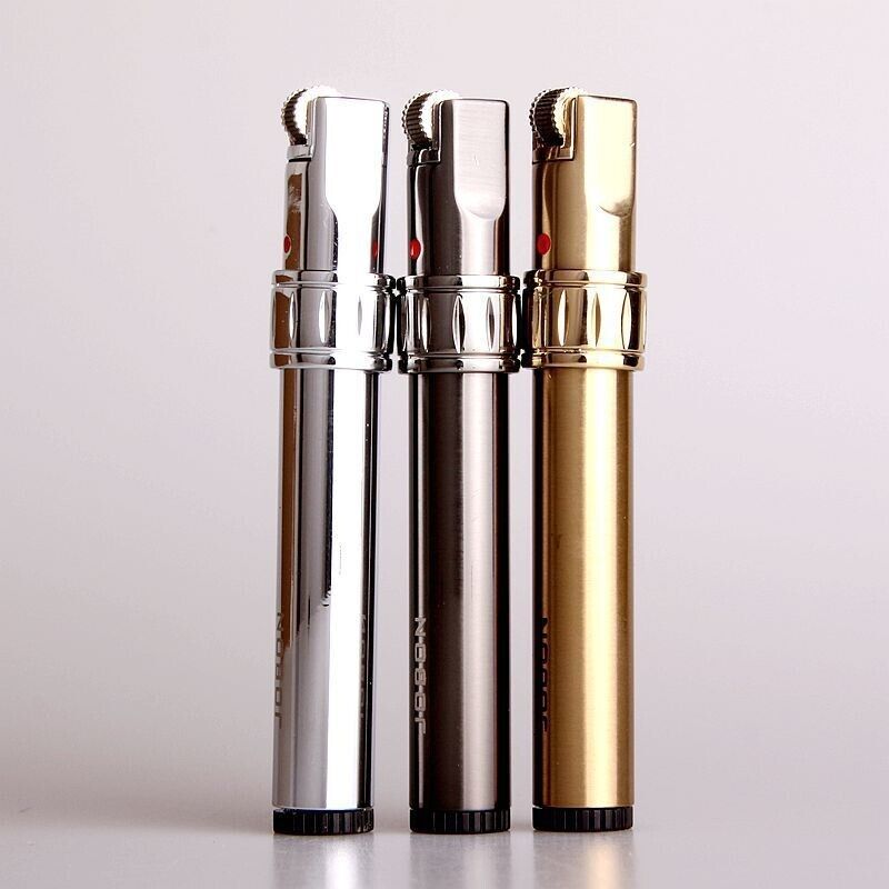 NEW Flint Wheel Lighter Windproof Butane Gas Jet Metal Creative Stick Lighters,