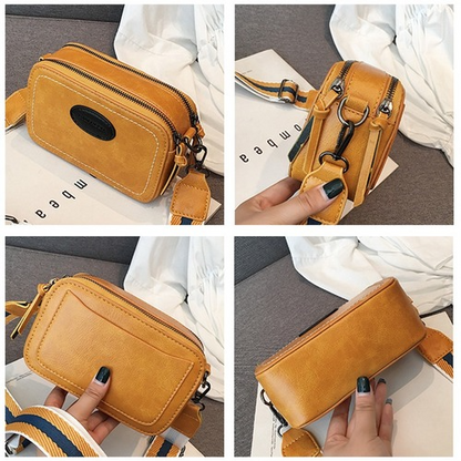 Vintage Printing Wide Strap Crossbody Bags Women Lady Shoulder Bag