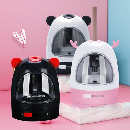 Electric Pencil Sharpener Adjustable Hand Crank Mechanical Knife Holder Station