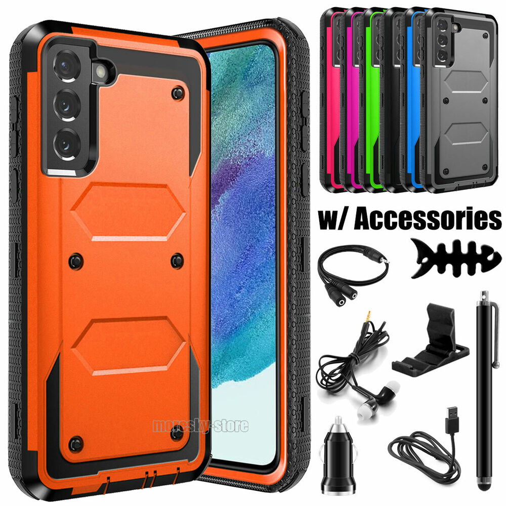 For Samsung Galaxy S21 FE 5G Shockproof Case Rugged Phone Cover w/ Accessories