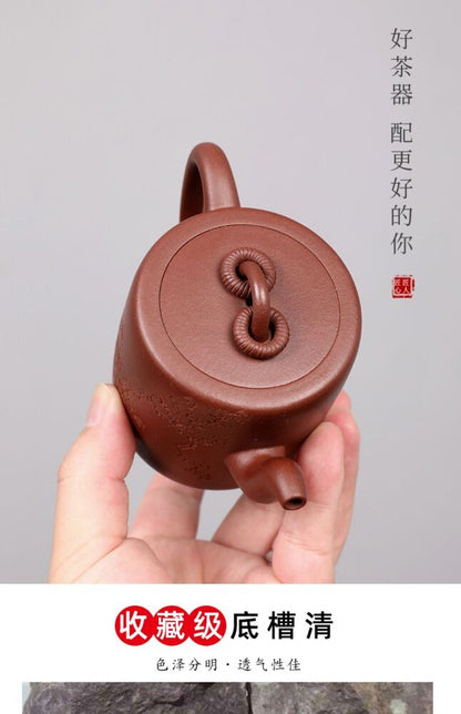 380cc chinese Yixing Handmade Zisha teapot DiCaoQing clay ShuangQuan Hu Tea Pot