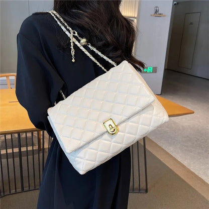 Quilted Shoulder Bags Women 2023 Crossbody Bags PU Leather Ladies Handbags