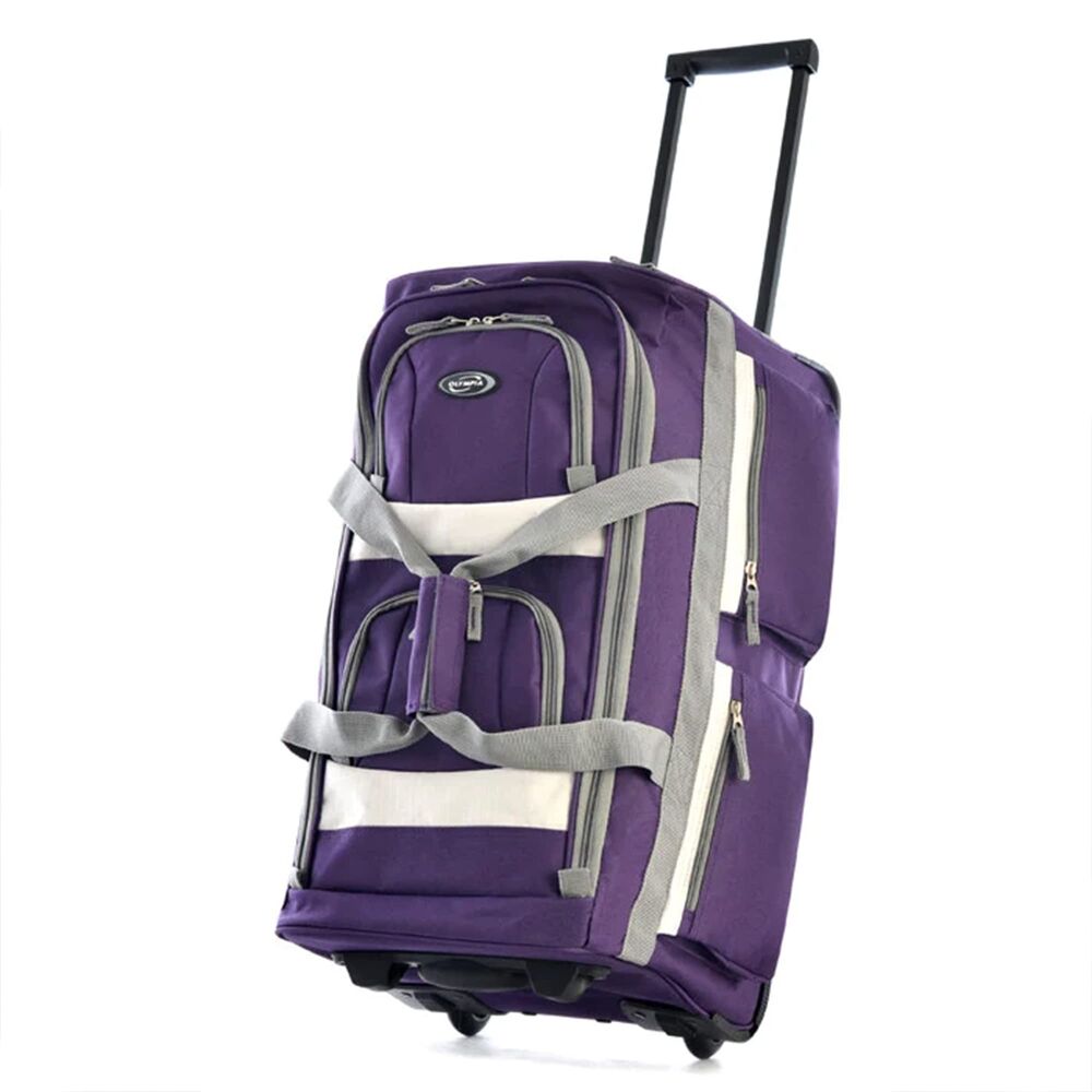 Olympia 8 Pocket Large Rolling Duffle Bag, Garment 29 inch, Dark Lavender
