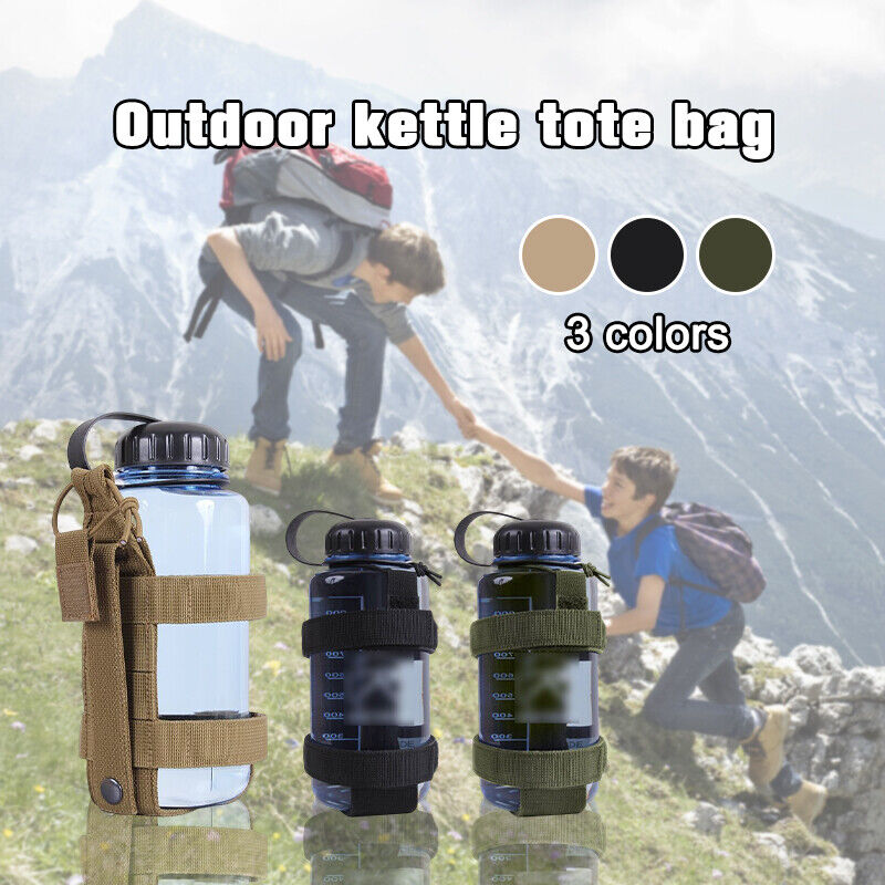 Outdoor Tactical Water Bottle Holder Carrier Bag Kettle Pouch Travel Camping
