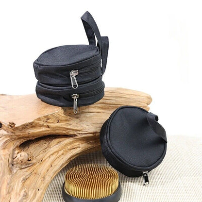 11x4.5cm Round Japanese Florist Working Tools Bag Kenzan Toolkits Storage Pouch