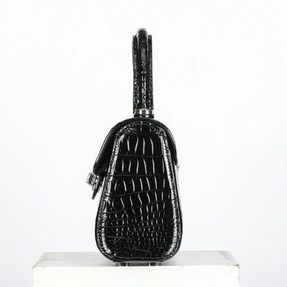 Black Alligator Crocodile Belly Skin Handbag, New Desinger Women's Shouler Bag