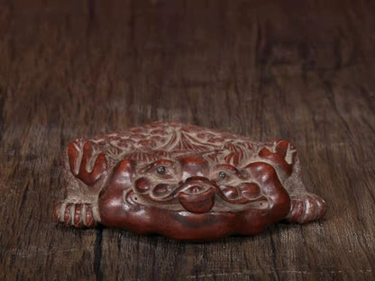 chinese tea pet gold-toad zisha Clay Fun Gongfu Popular Table Wealth yixing rare