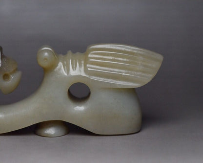 Chinese Natural Hetian Jade Hand Carving Exquisite Unique Statue Figurines Rare