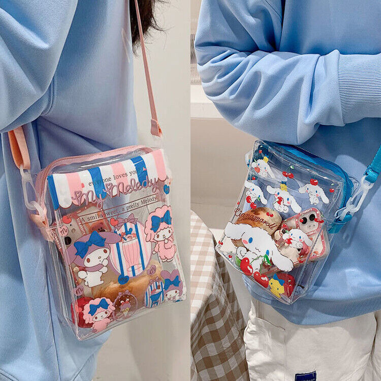 Kuromi My Melody Cinnamoroll Transparent Crossbody Bag Shoulder Bag Handbag Gift