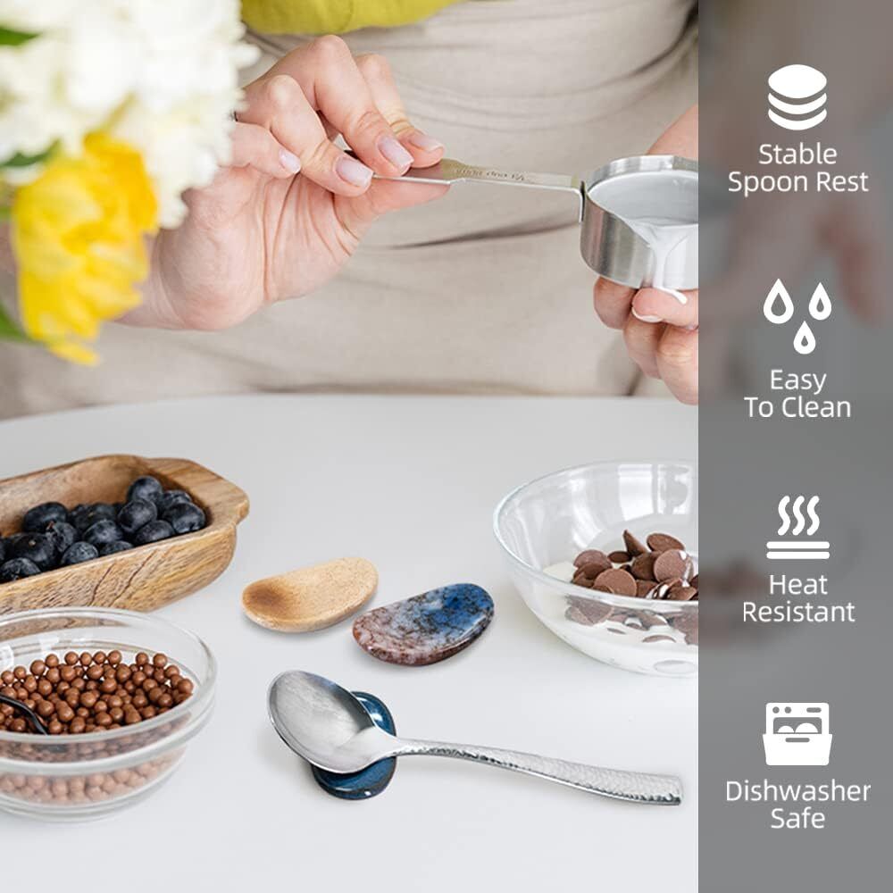 Ceramic Spoon Rest for Stove Top Heat Resistant Utensil for Kitchen 3 Pieces