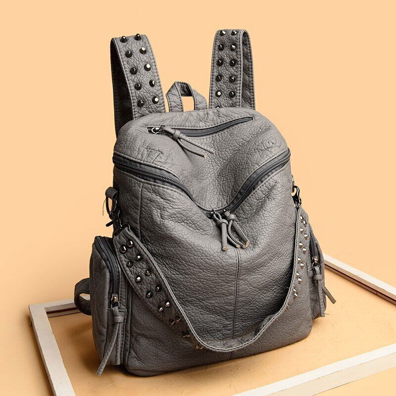Backpacks Women Leather Daypack Anti-theft Travel Bag Large School Bag