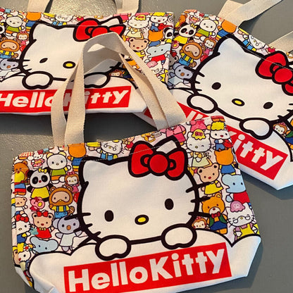 Cute Women Girl's Hello Kitty Handbag Tote Canvas Should Shopping Storage Bag