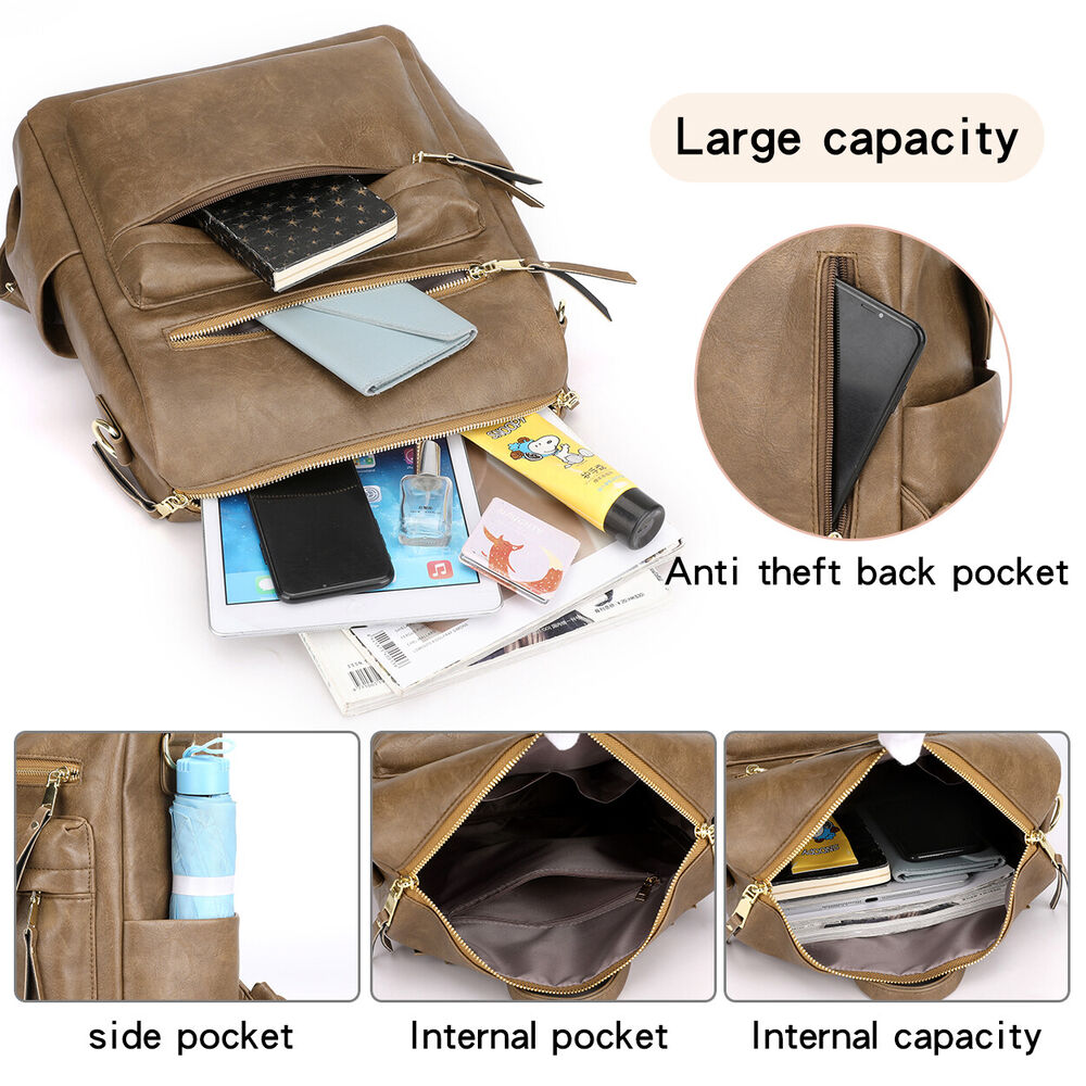 Women Luxury Backpack Bookbag Shoulder School Travel Laptop Rucksack Zipper Bag