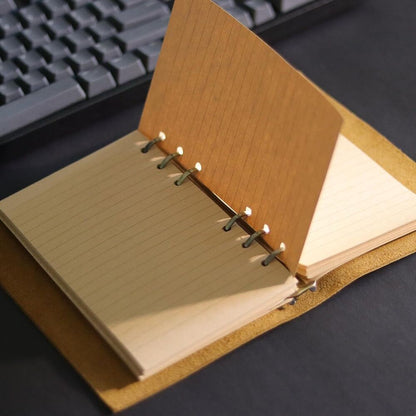 Vintage Leather Journal Notebook Refillable Durable A6 Binder Diary Planner Gift