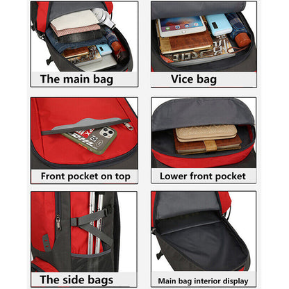 Men Backpack Travel Pack Sports Bag Mountaineering Hiking Camping Rucksack Male