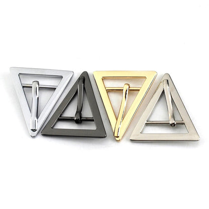 Women Belt Buckles Metal Triangle Fashion Single Pin DIY Leather Craft Accessory