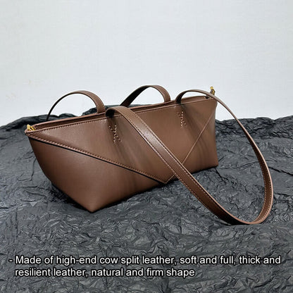 Small Real Leather Fold Shoulder bag Tote Handbag Fashion Purse Top Handles