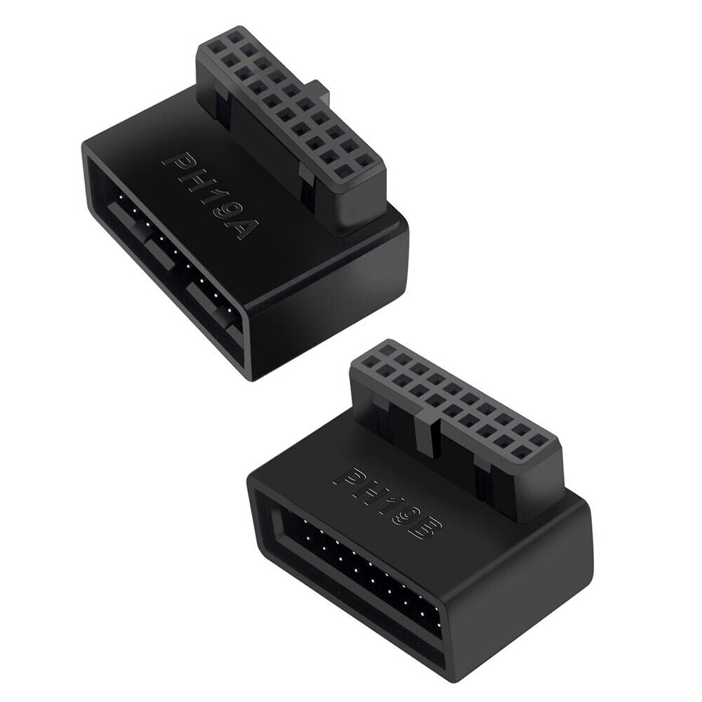 USB 3.0 19Pin/20pin Male to Female Extension Adapter 90 Degree for Motherboard