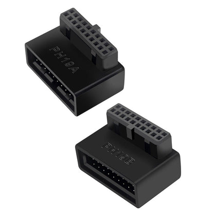 USB 3.0 19Pin/20pin Male to Female Extension Adapter 90 Degree for Motherboard