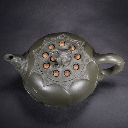 Vintage Chinese Yixing Purple Clay Teapot Zisha Ceremony Fine Frog Lotus Teaware