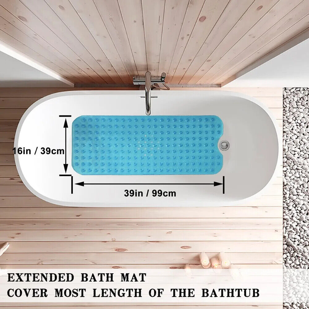 Bathtub Mats PVC Large Bathroom Safety Shower Non-Slip Suction Cups Pad 40x100cm