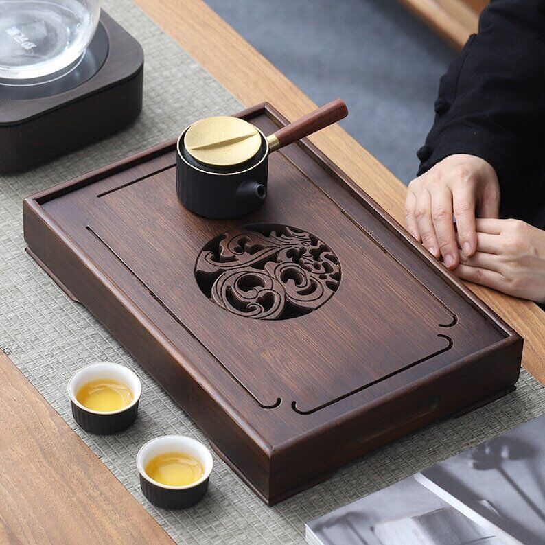 Bamboo Tea Tray with Water Storage|Gong Fu Tea Tray|Tea Accessories