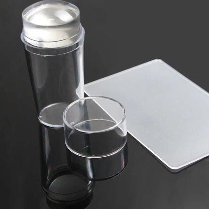 Nail Art Tools Stamper 2Pcs Big Square Transparent Scraper Image Plates Stamping