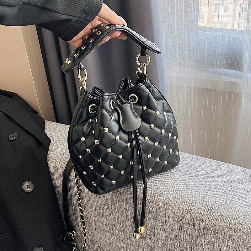 Woman Bucket Bag Faux Fur Shoulder Crossbody Bags Ladies Totes Bag