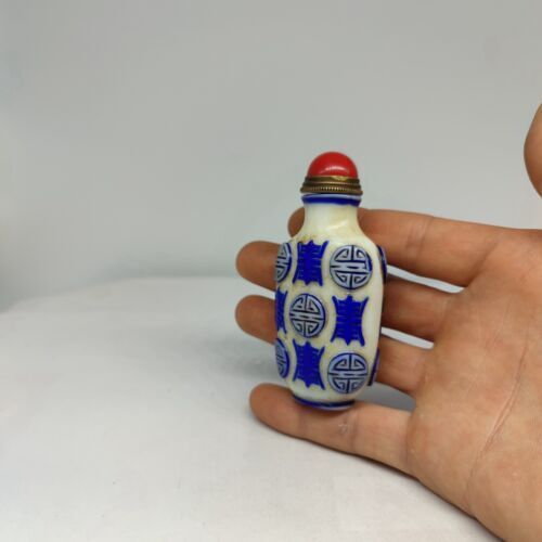 collected Old Beijing chinese glass snuff bottle carved glaze statue carving zi