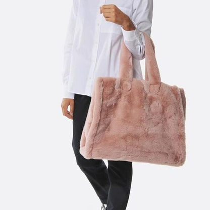 Faux Fur Tote Bag Women Handbags Fluffy Plush Lady Hand bags Winter Big Shopper