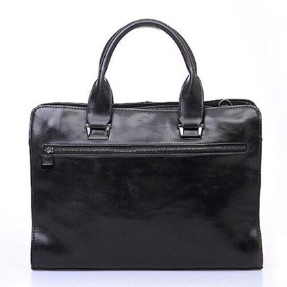 Men's Leather Shoulder Messenger Bags Business Work Bag Laptop Briefcase Handbag
